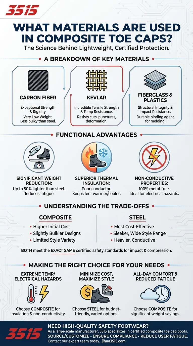 Quels matériaux sont utilisés dans les embouts de sécurité composites ? Découvrez l'avantage de la sécurité légère et non métallique Guide Visuel