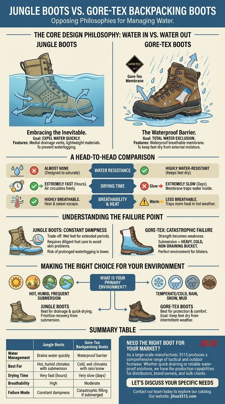 Quelles sont les principales différences entre les bottes de jungle et les bottes de randonnée Gore-Tex ? Choisissez la bonne botte pour n'importe quel environnement Guide Visuel