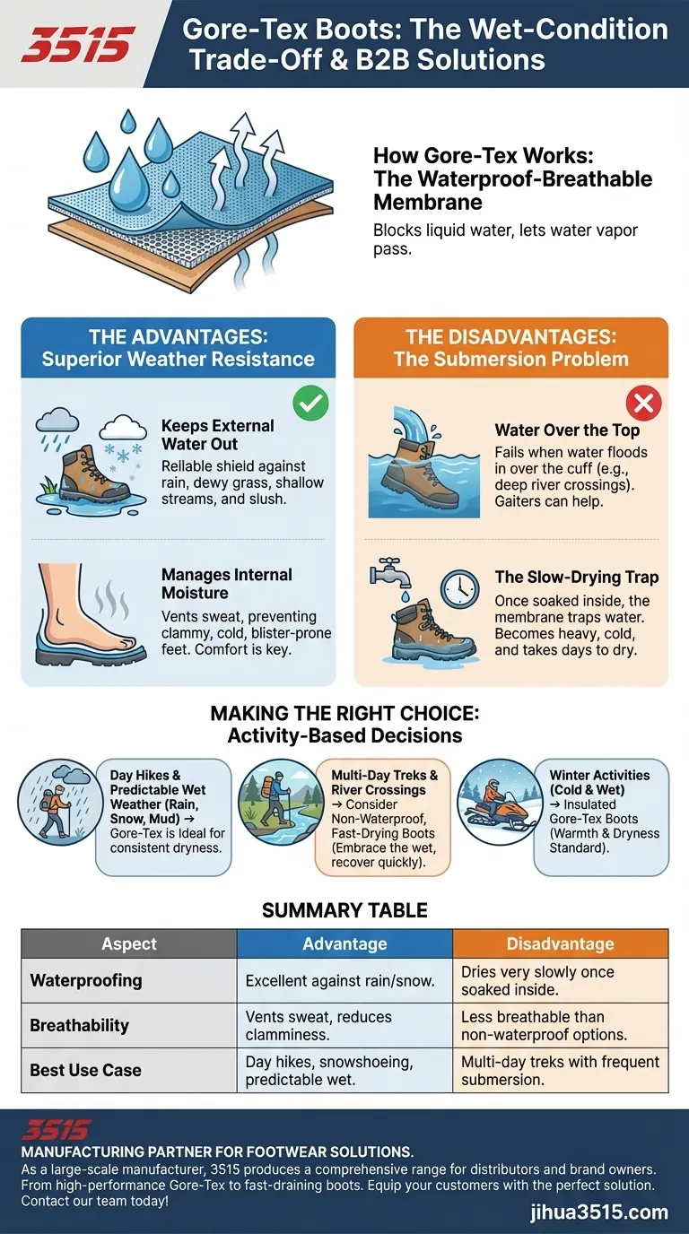 Quels sont les avantages et les inconvénients des bottes Gore-Tex dans des conditions humides ? Restent-elles sèches ou sèchent-elles rapidement ? Guide Visuel