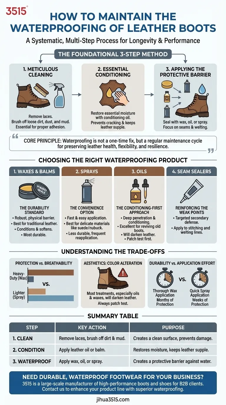 Comment entretenir l'imperméabilité des bottes en cuir ? Un guide en 3 étapes pour une protection durable Guide Visuel