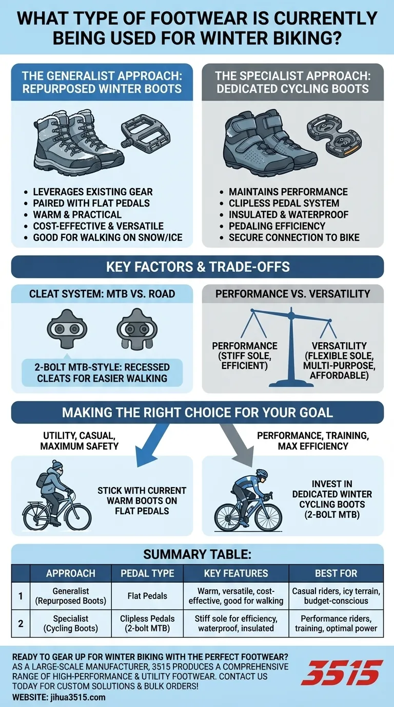 Quel type de chaussures est actuellement utilisé pour le vélo d'hiver ? Choisissez les bonnes bottes pour votre sortie Guide Visuel