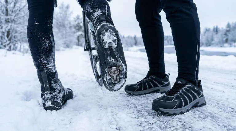 Quels sont les inconvénients de l'utilisation de chaussures de vélo spécifiques avec des crampons par temps froid ? Restez au chaud et en sécurité