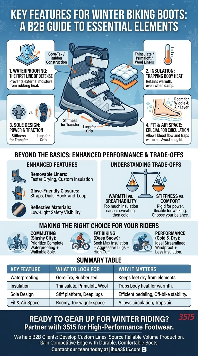 Quelles sont les caractéristiques clés à rechercher dans les bottes de vélo d'hiver ? Guide essentiel pour des pieds au chaud et au sec Guide Visuel