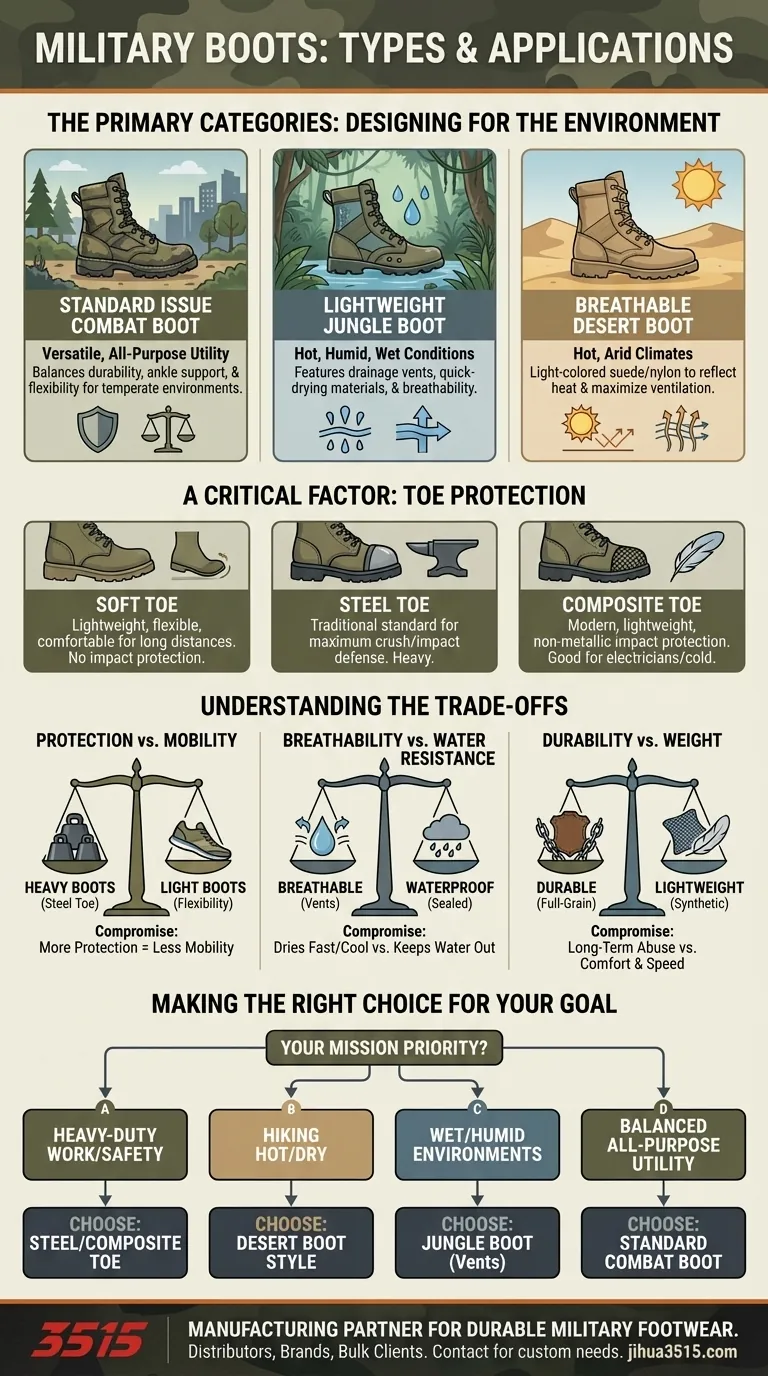 Quels sont les principaux types de bottes militaires disponibles ? Choisissez la bonne botte pour votre mission Guide Visuel