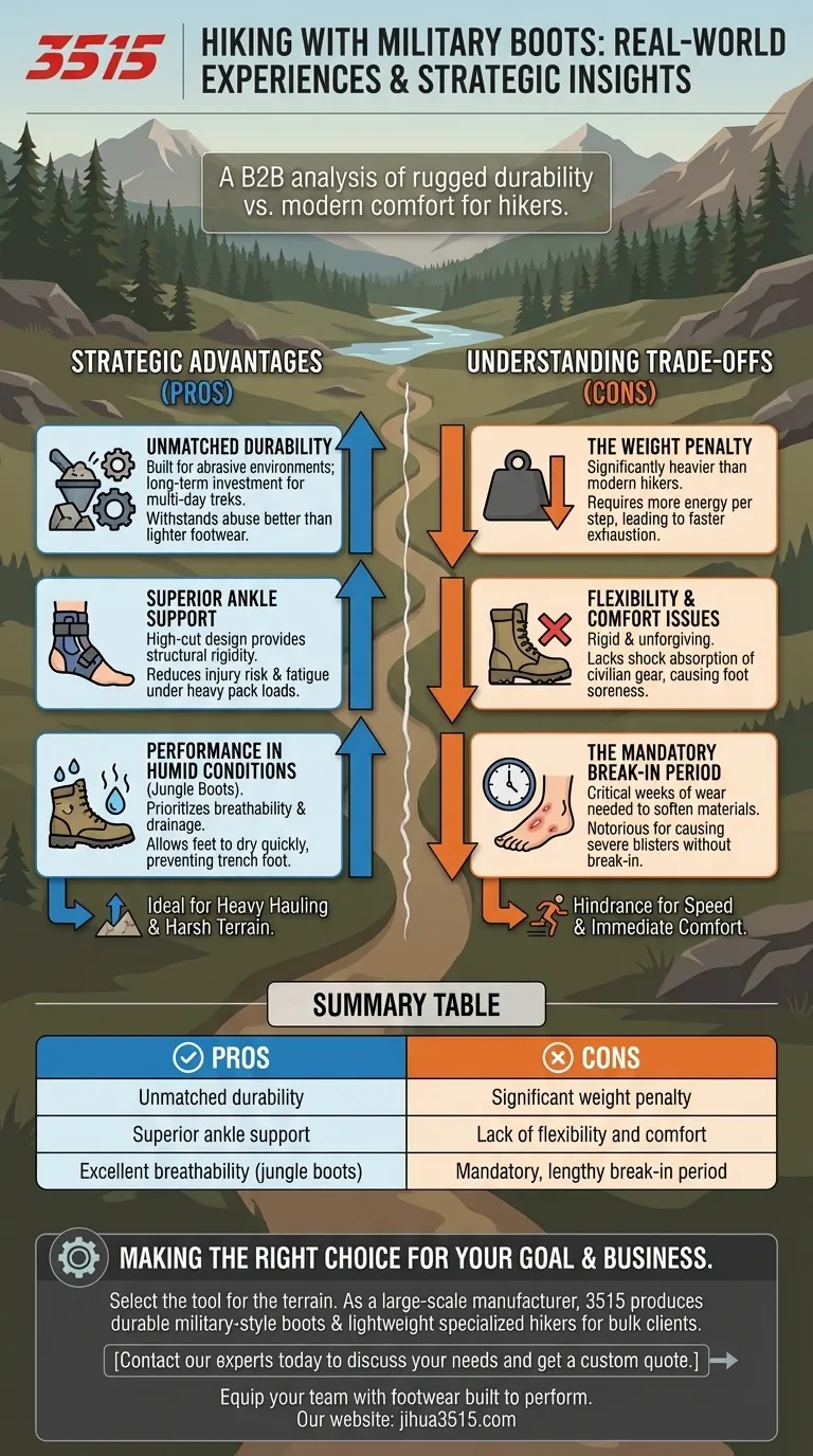 Quelles sont les expériences réelles de randonneurs utilisant des bottes militaires ? Découvrez les avantages et les inconvénients pour votre prochaine randonnée. Guide Visuel