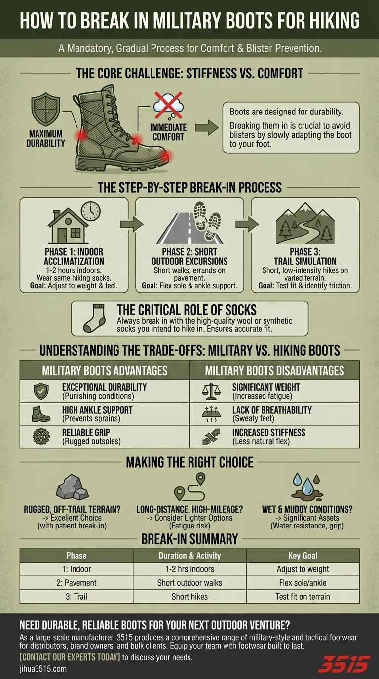 Comment roder des bottes militaires avant une randonnée ? Un guide étape par étape pour prévenir les ampoules Guide Visuel