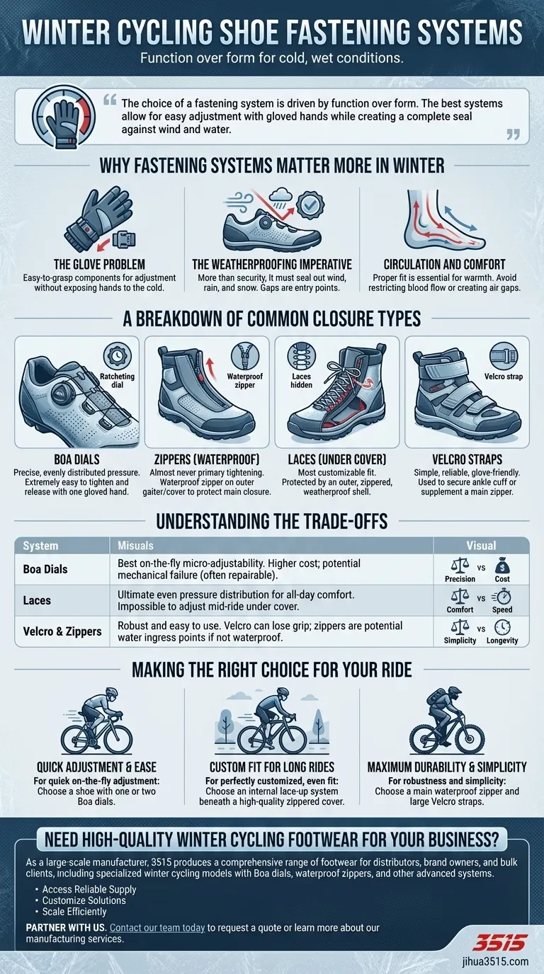 Каковы распространенные системы застежек для зимних велосипедных ботинок? Освойте комфорт езды в холодную погоду Визуальное руководство