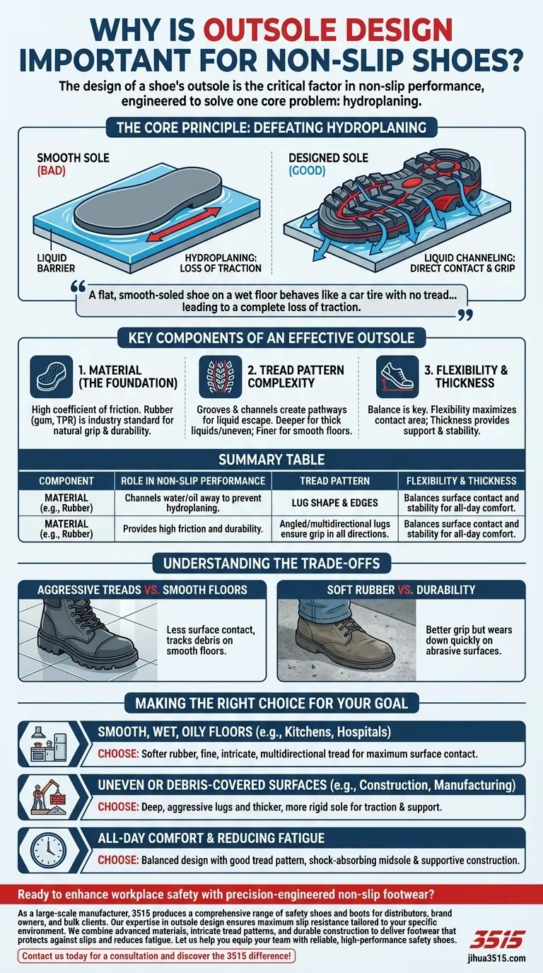 Pourquoi la conception de la semelle extérieure est-elle importante pour les chaussures antidérapantes ? Découvrez la clé d'une résistance ultime au glissement Guide Visuel