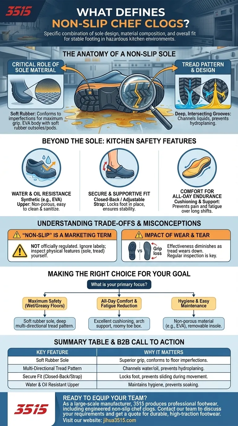 Quelles caractéristiques définissent les sabots de chef comme chaussures antidérapantes ? Un guide pour une sécurité maximale en cuisine Guide Visuel