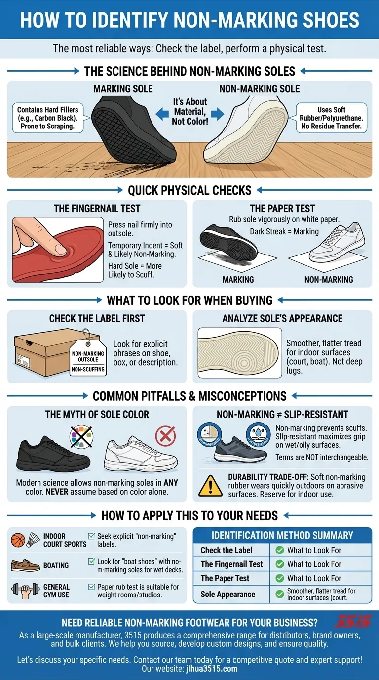 ¿Cómo puedes identificar los zapatos que no marcan? Una guía rápida para proteger tus suelos Guía Visual