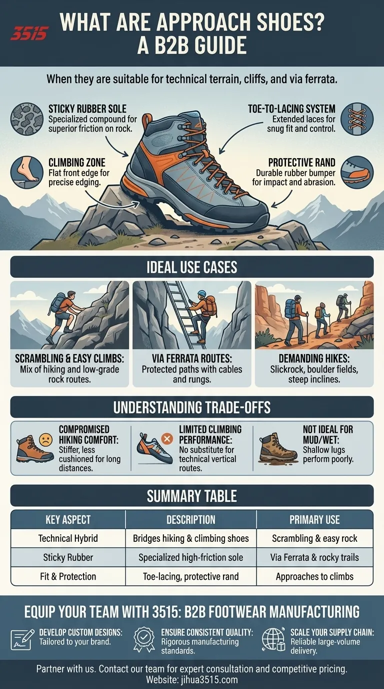 アプローチシューズとは何ですか？また、どのような状況に適していますか？テクニカルな地形に対応するハイブリッドフットウェアのガイド ビジュアルガイド