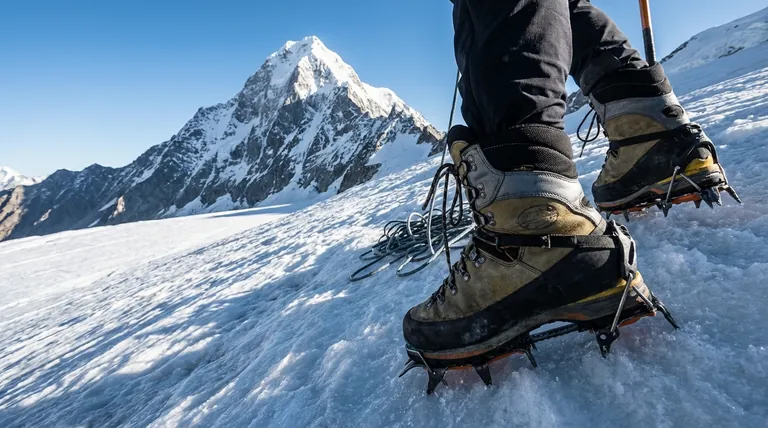 Quand les chaussures de montagne sont-elles recommandées ? Pour la progression sur glacier, l'escalade sur glace et les expéditions en haute altitude