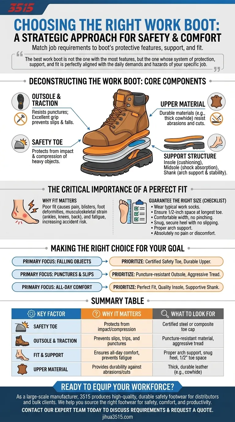 Quels facteurs prendre en compte lors du choix de la bonne chaussure de travail ? Un guide sur la sécurité, l'ajustement et la durabilité Guide Visuel