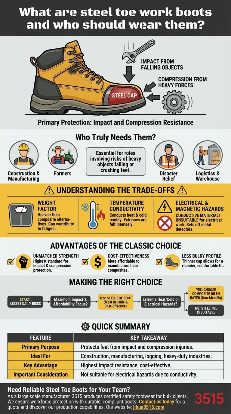 What are steel toe work boots and who should wear them? Essential PPE for Hazardous Jobs Visual Guide