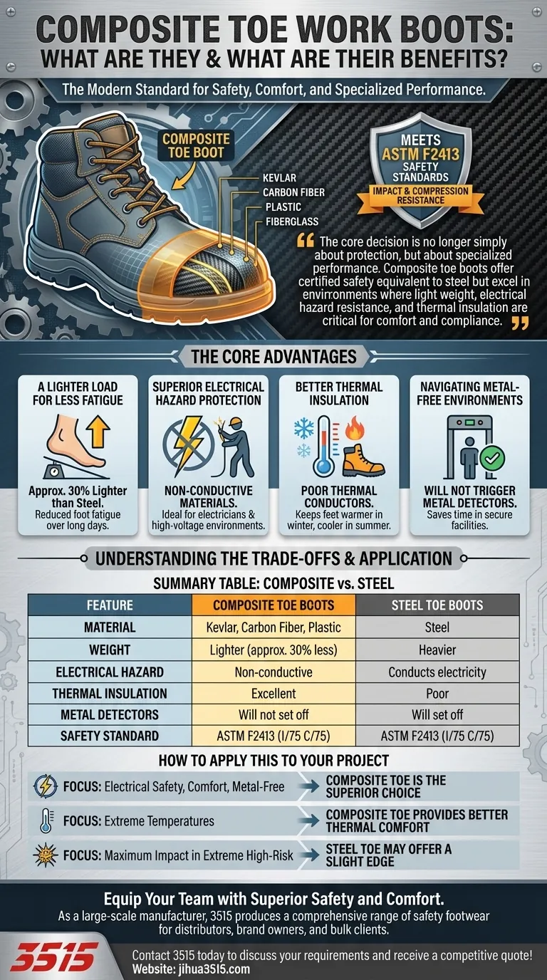 Qu'est-ce qu'une chaussure de sécurité à embout composite et quels sont ses avantages ? Chaussures de sécurité légères et non conductrices Guide Visuel