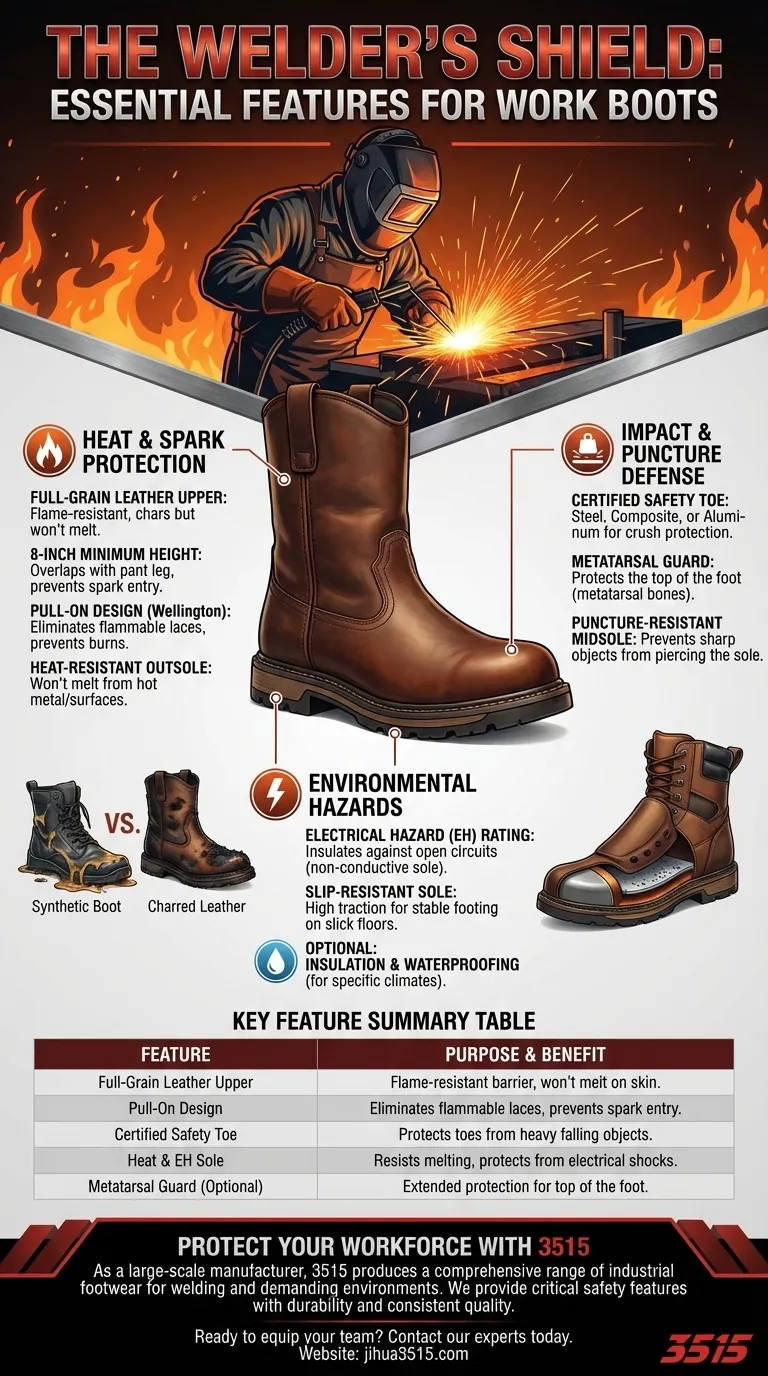 Quelles caractéristiques les soudeurs doivent-ils rechercher dans leurs bottes de travail ? Sécurité essentielle pour les environnements à haute température Guide Visuel