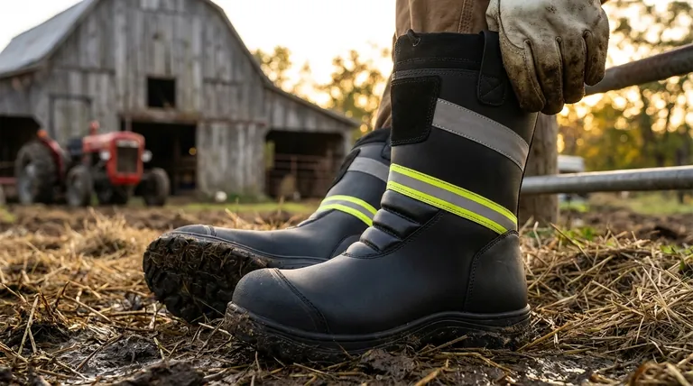 Quelles caractéristiques les ouvriers d'élevage/agricoles doivent-ils rechercher dans leurs bottes de travail ? Trouvez la coupe parfaite pour la durabilité et la sécurité.