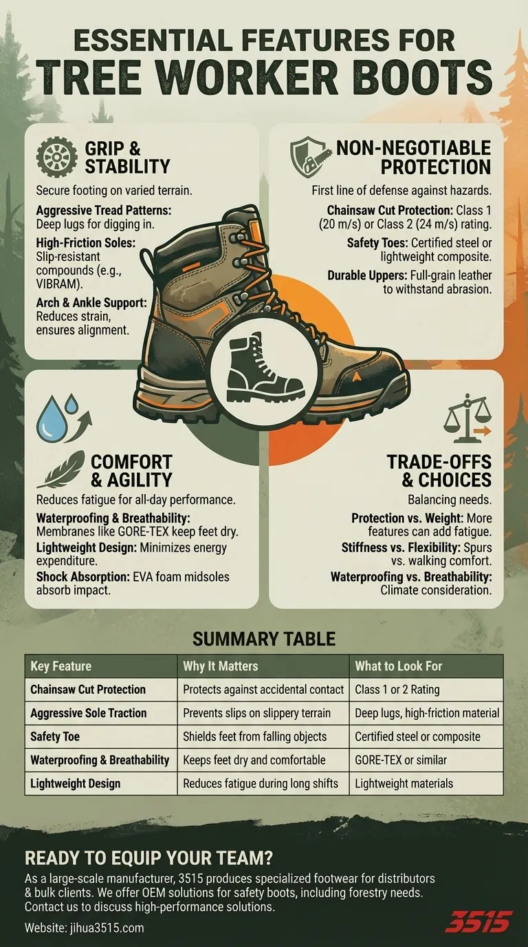 Quelles caractéristiques les élagueurs doivent-ils rechercher dans leurs bottes de travail ? Sécurité essentielle et agilité pour les arboriculteurs Guide Visuel