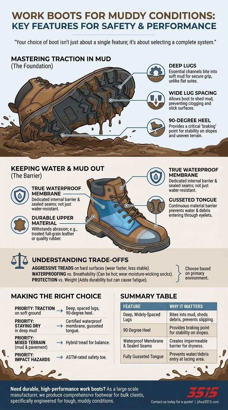 Quelles caractéristiques les travailleurs dans des conditions boueuses doivent-ils rechercher dans leurs bottes de travail ? | Le guide ultime Guide Visuel