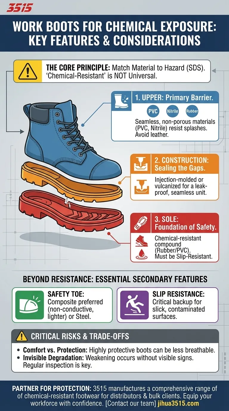 Quelles caractéristiques les travailleurs exposés aux produits chimiques doivent-ils rechercher dans leurs bottes de travail ? Guide essentiel pour la sécurité Guide Visuel