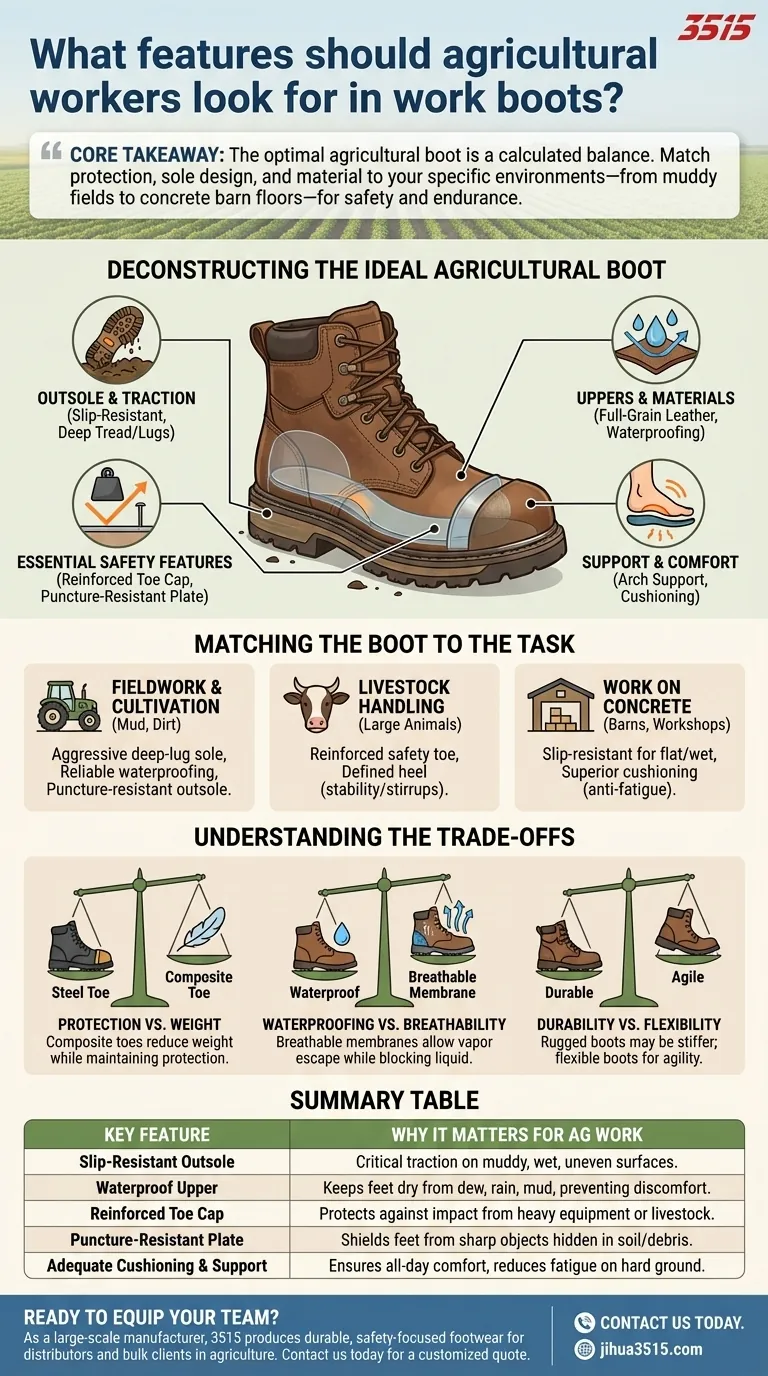 Quelles caractéristiques les travailleurs agricoles doivent-ils rechercher dans leurs bottes de travail ? Un guide de sécurité et de durabilité Guide Visuel