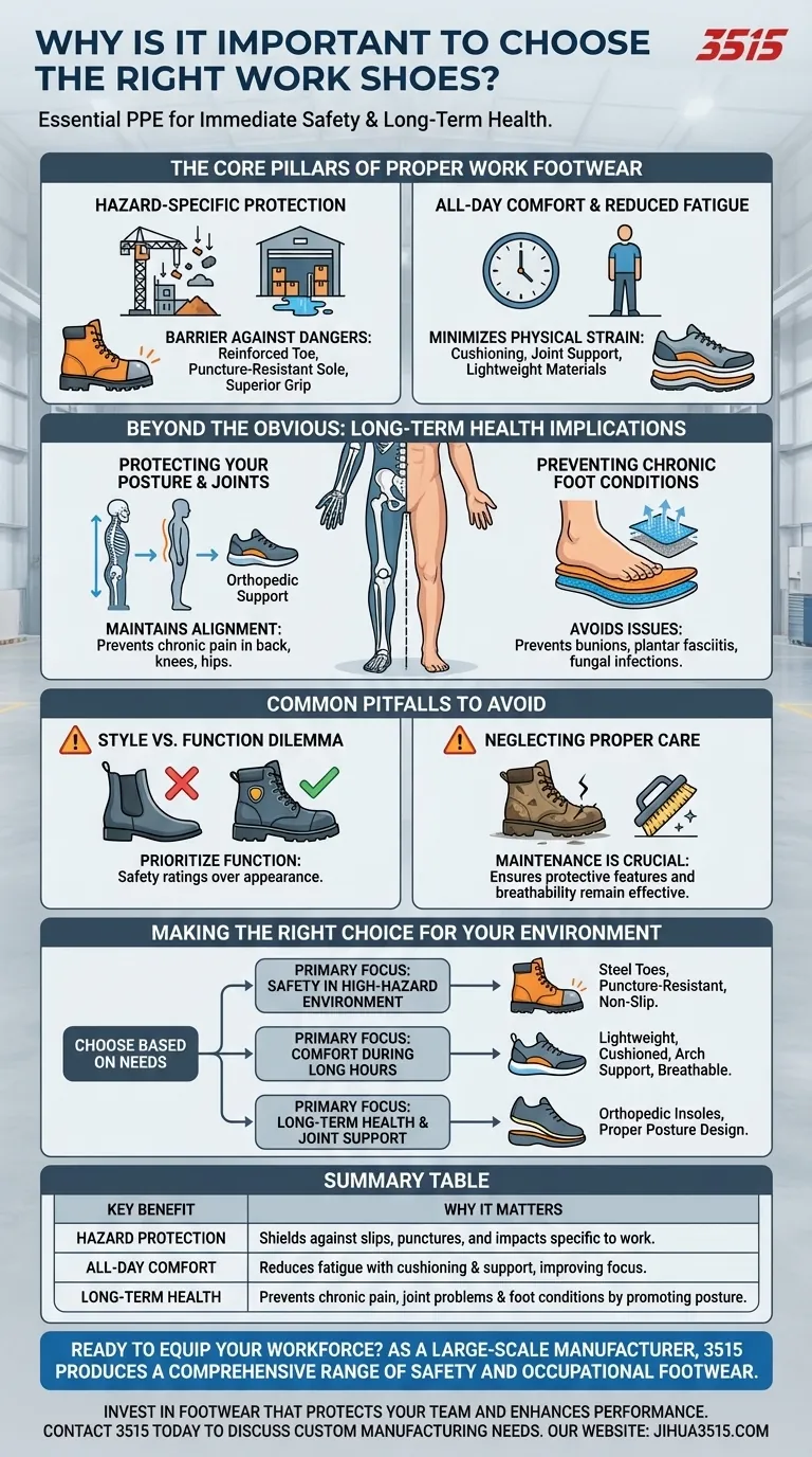 Perché è importante scegliere le scarpe da lavoro giuste? Prevenire infortuni e aumentare la produttività Guida Visiva