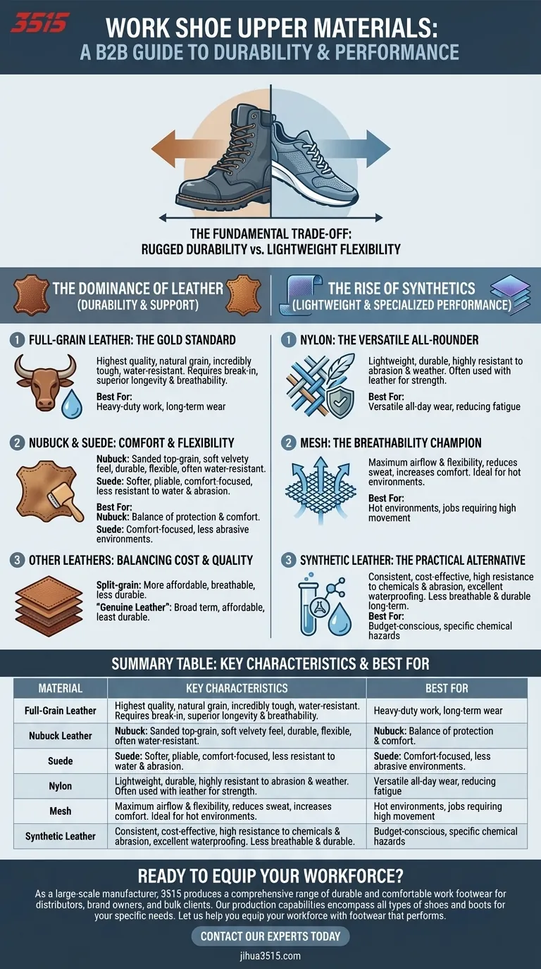 Quels matériaux sont couramment utilisés pour les empeignes de chaussures de travail ? Choisissez le bon matériau pour la durabilité et le confort. Guide Visuel