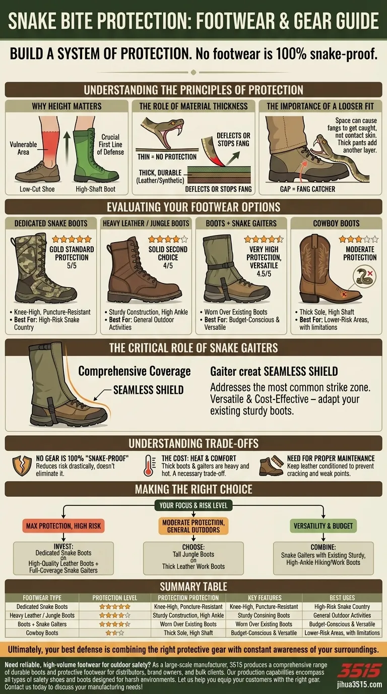 뱀 물림을 피하기 위해 어떤 신발을 신어야 할까요? 최대 보호를 위한 가이드 시각적 가이드