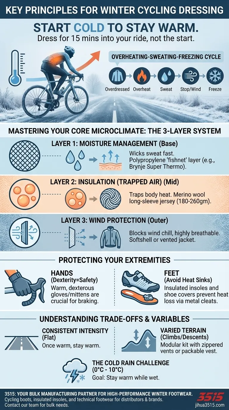 Quels sont les principes clés pour bien s'habiller par temps de cyclisme hivernal ? Maîtriser le système de couches Guide Visuel