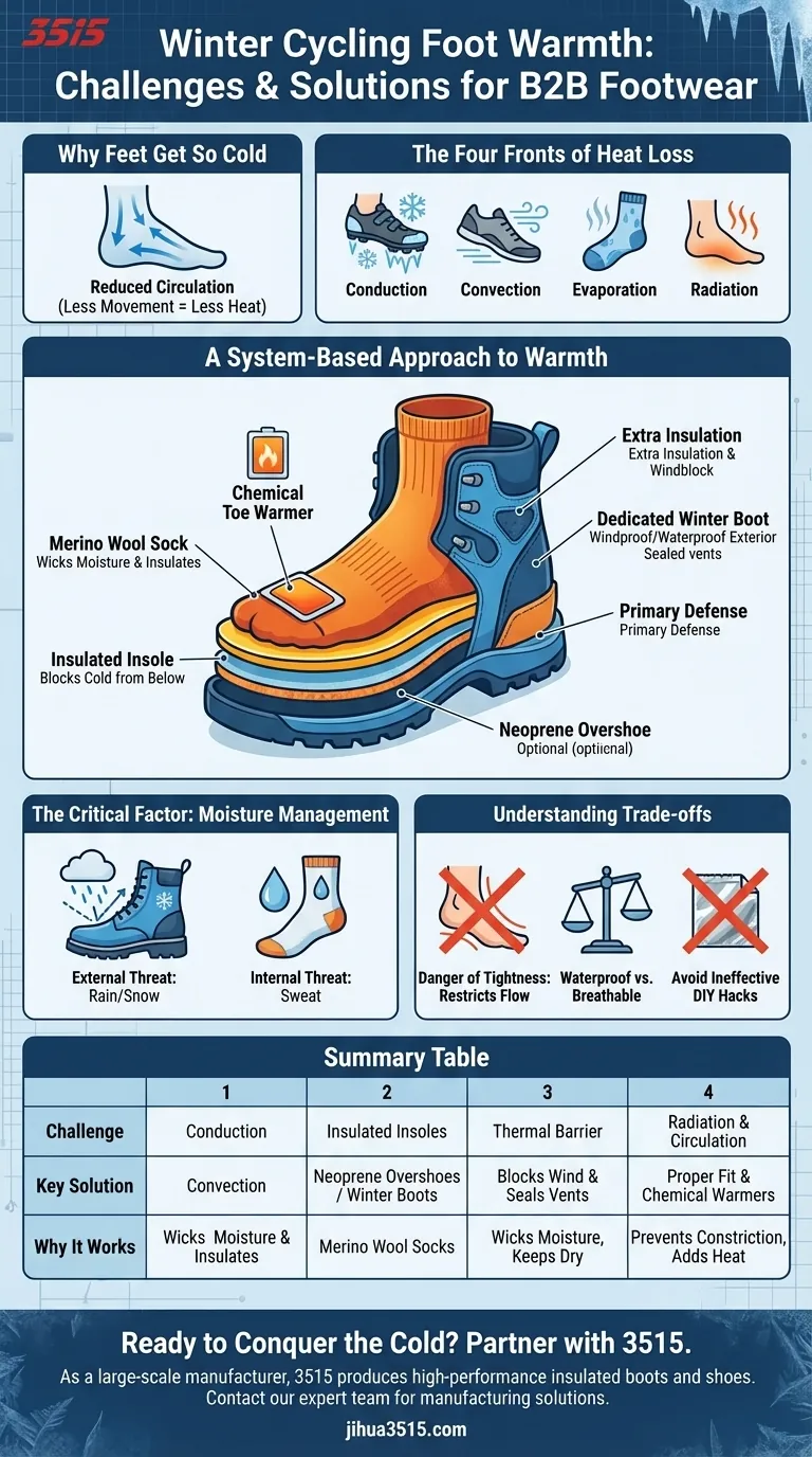 ¿Cuáles son los desafíos y soluciones para mantener los pies calientes en el ciclismo de invierno? Construye un sistema de defensa completo Guía Visual