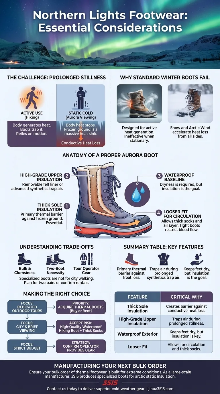 Quelles considérations spéciales en matière de chaussures sont nécessaires pour les activités d'aurores boréales en Norvège ? Équipement essentiel pour l'observation par températures négatives. Guide Visuel