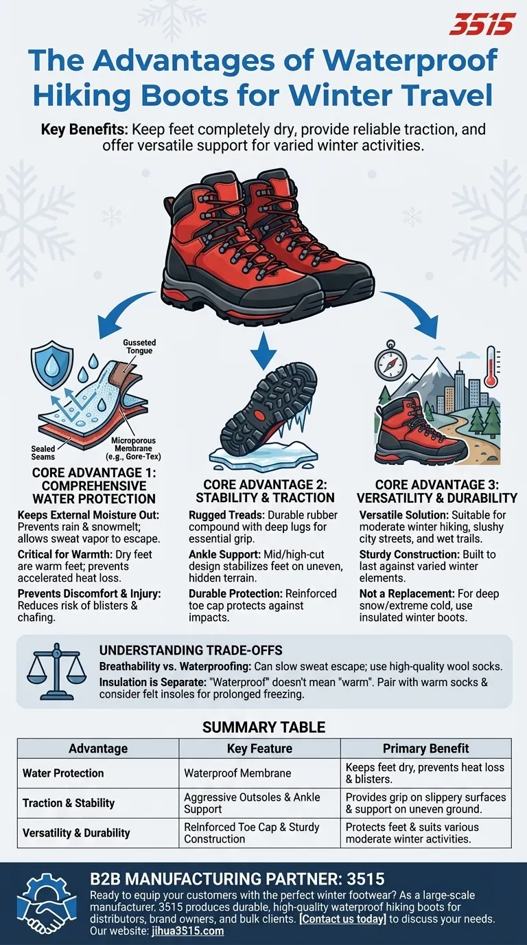 Quels sont les avantages des chaussures de randonnée imperméables pour les voyages d'hiver ? Restez au sec, stable et à l'aise Guide Visuel