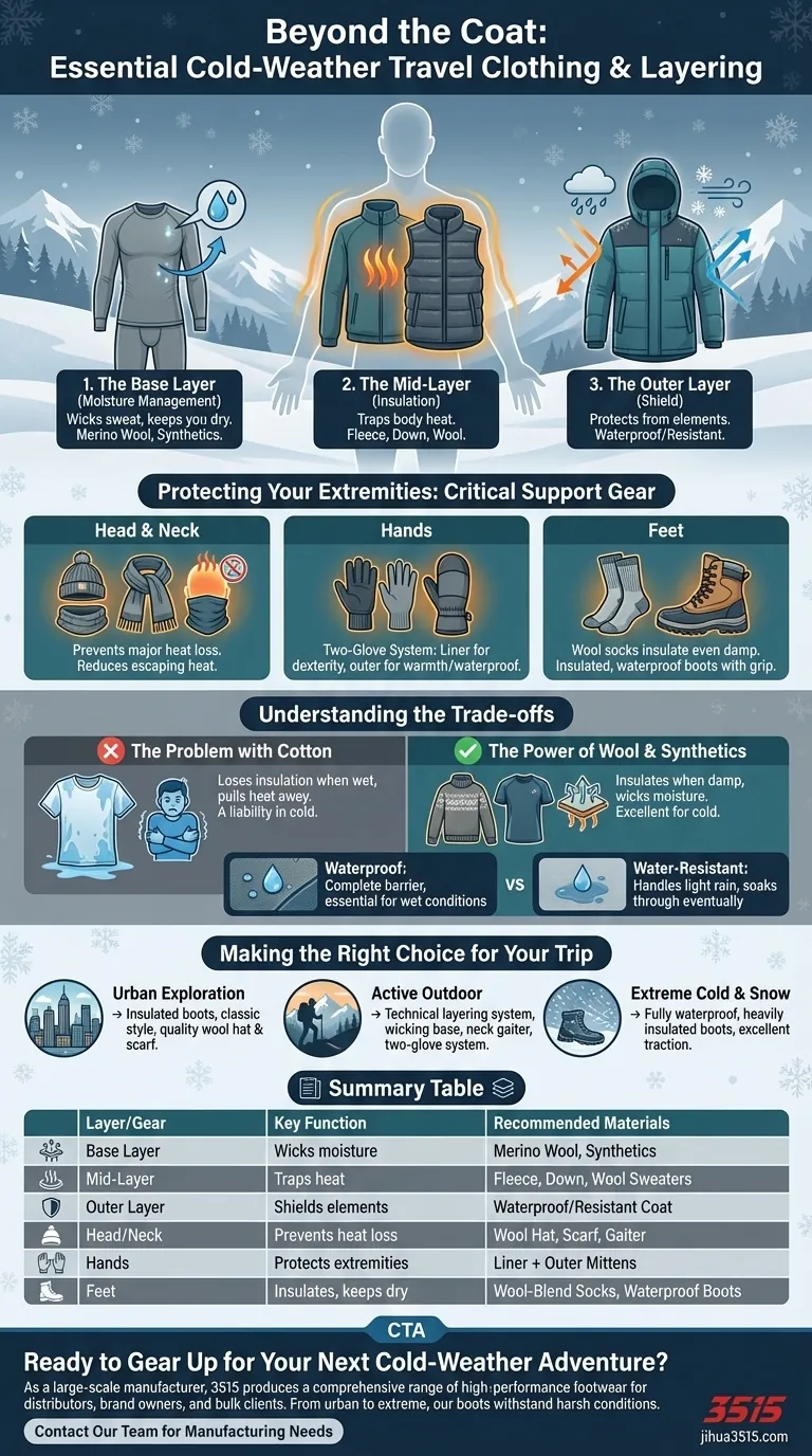 Quels vêtements supplémentaires sont recommandés pour les voyages par temps froid ? Construisez votre système de superposition ultime Guide Visuel