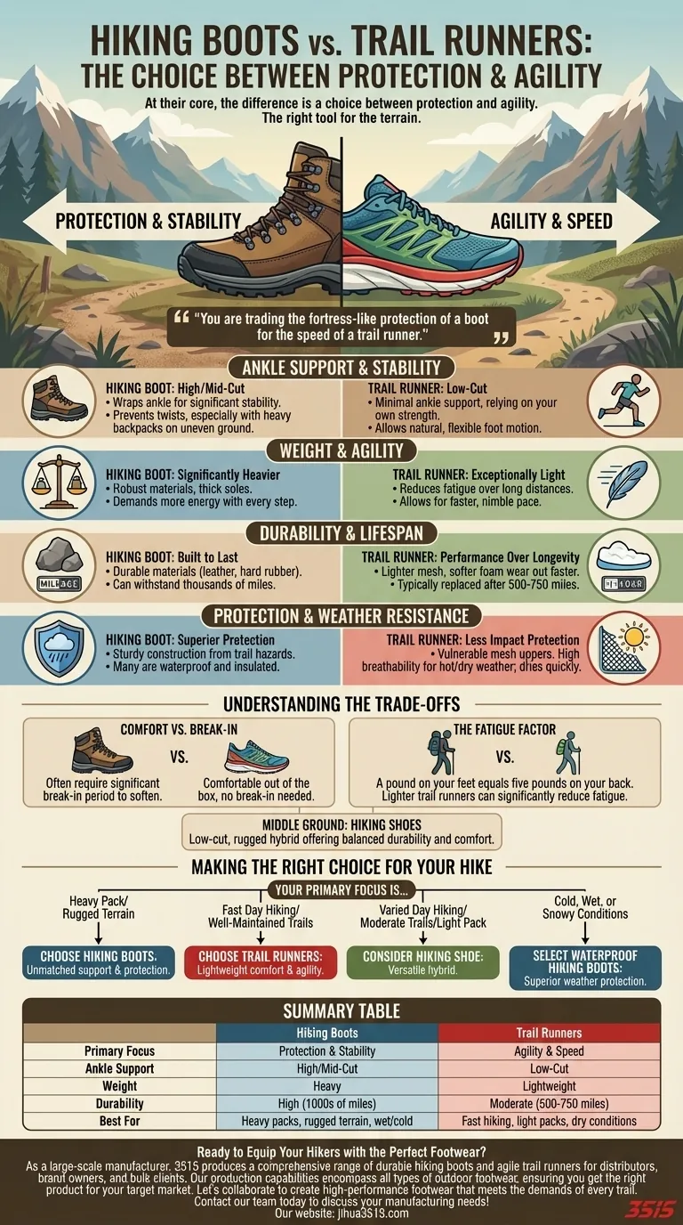 Quelles sont les principales différences entre les chaussures de randonnée et les chaussures de trail ? Un guide pour choisir vos chaussures de trail Guide Visuel