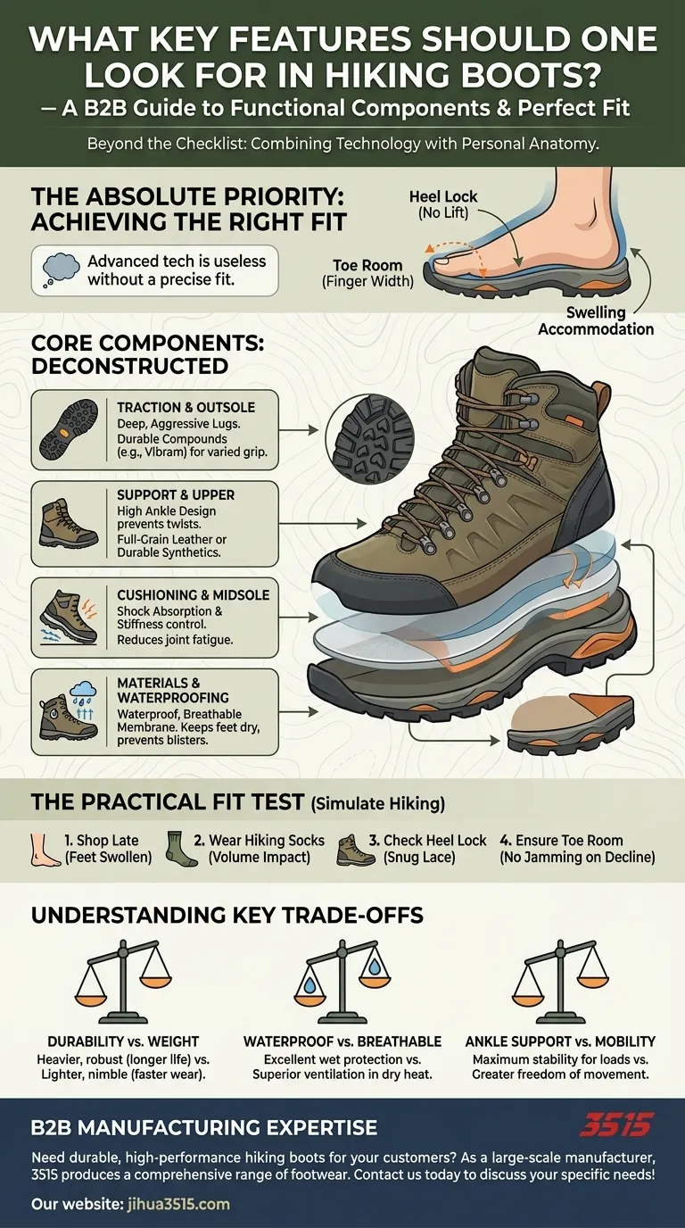 Quelles sont les caractéristiques clés à rechercher dans des chaussures de randonnée ? Un guide pour un ajustement et des performances parfaits Guide Visuel