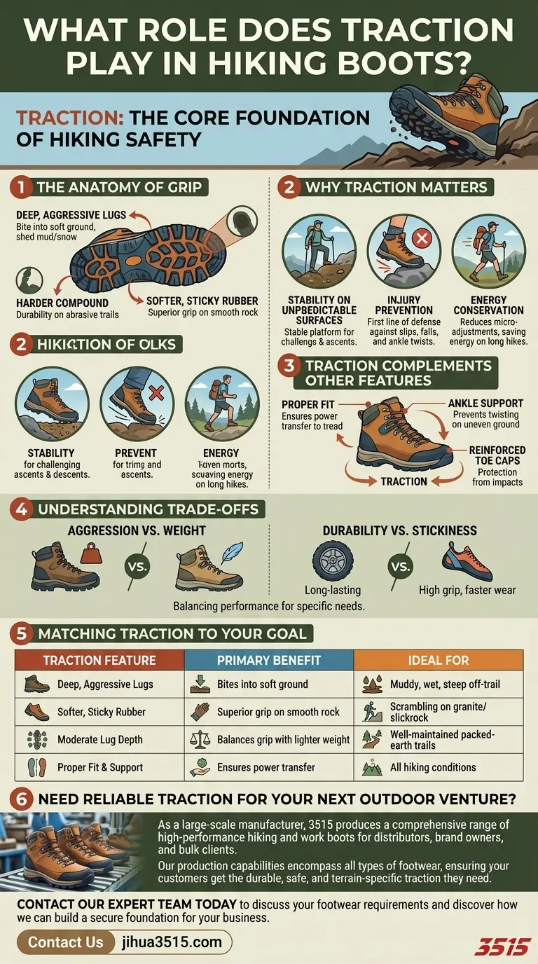 Quel rôle joue l'adhérence dans les chaussures de randonnée ? Le fondement de votre sécurité sur les sentiers Guide Visuel