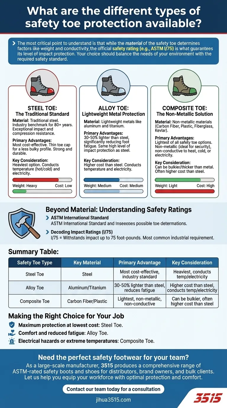 Quali sono i diversi tipi di protezione per le dita dei piedi di sicurezza? Scegli la protezione giusta per il tuo lavoro Guida Visiva