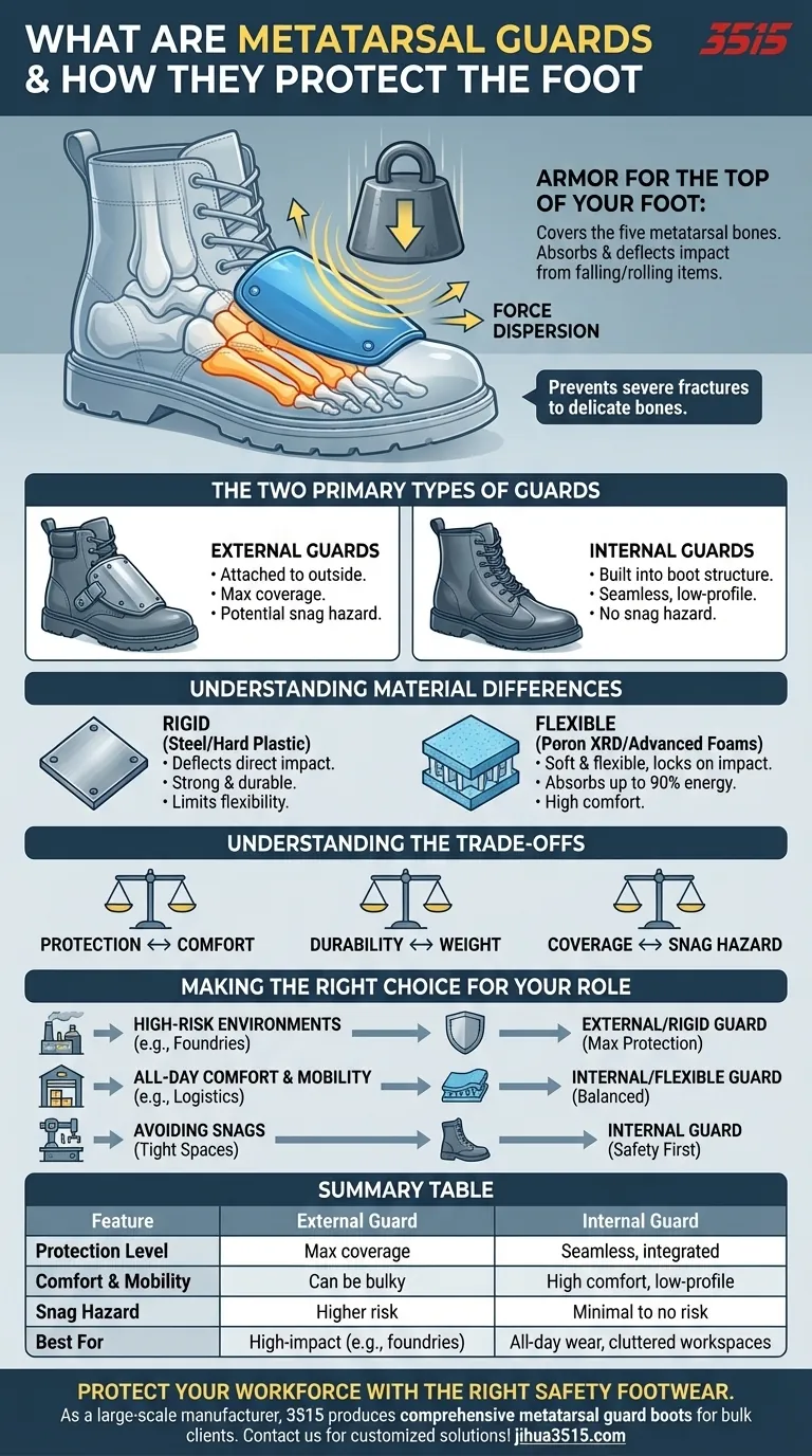 Cosa sono le protezioni metatarsali e come proteggono il piede? Sicurezza essenziale per i lavoratori industriali Guida Visiva
