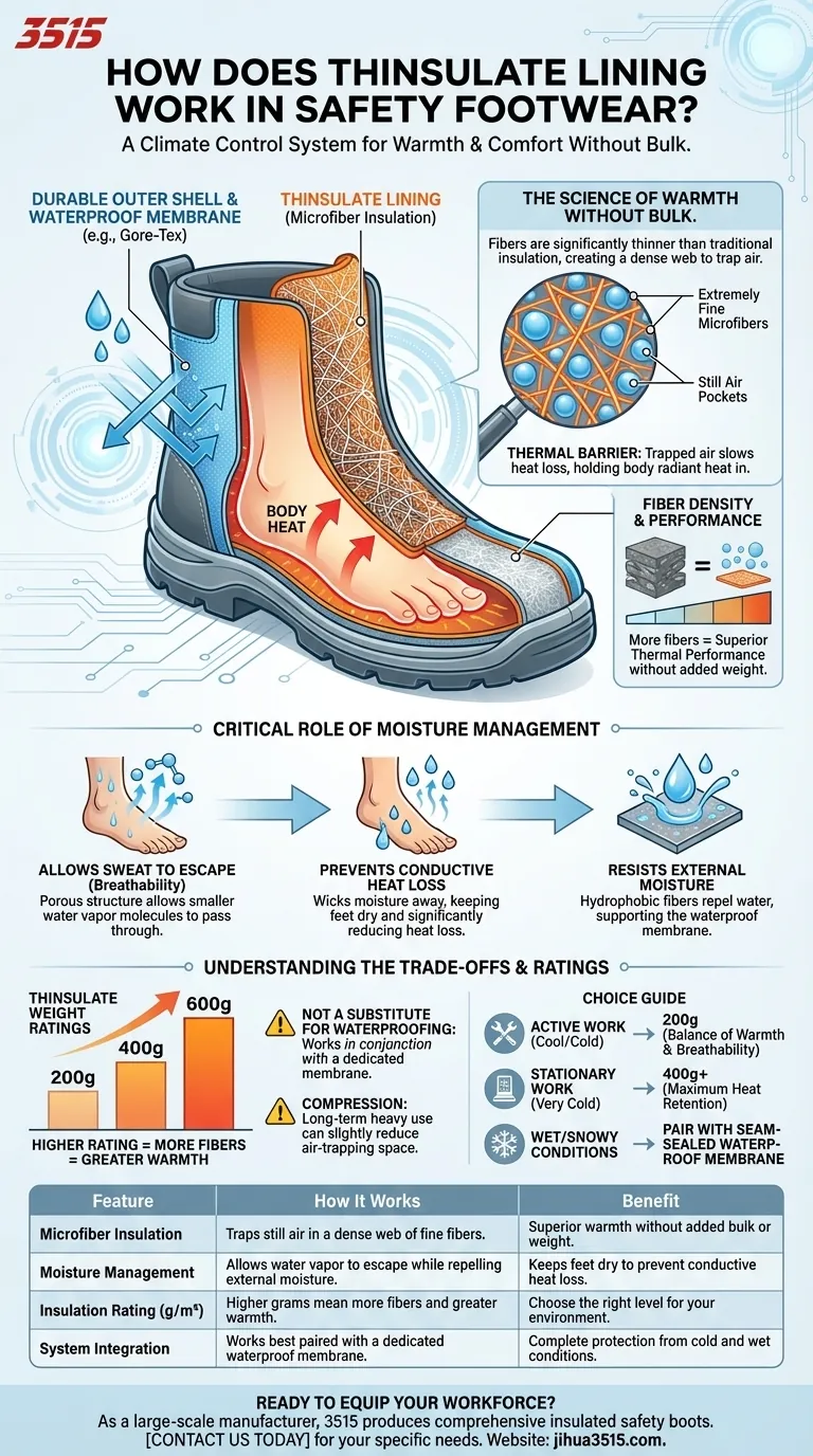 Comment fonctionne la doublure Thinsulate dans les chaussures de sécurité ? Restez au chaud et au sec par tous les temps Guide Visuel