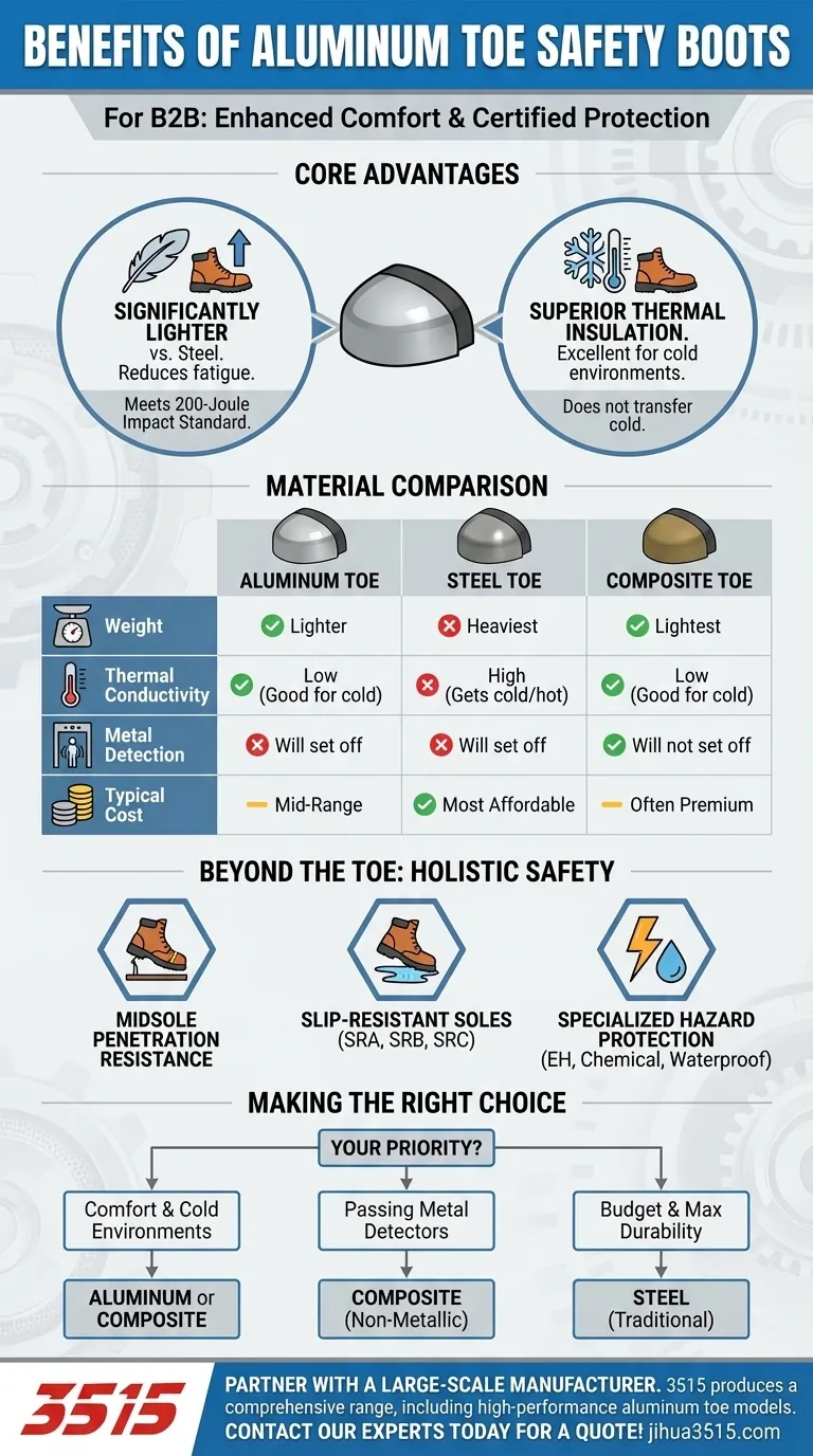 Quels sont les avantages des bottes de sécurité à embout en aluminium ? Protection légère pour un confort toute la journée Guide Visuel