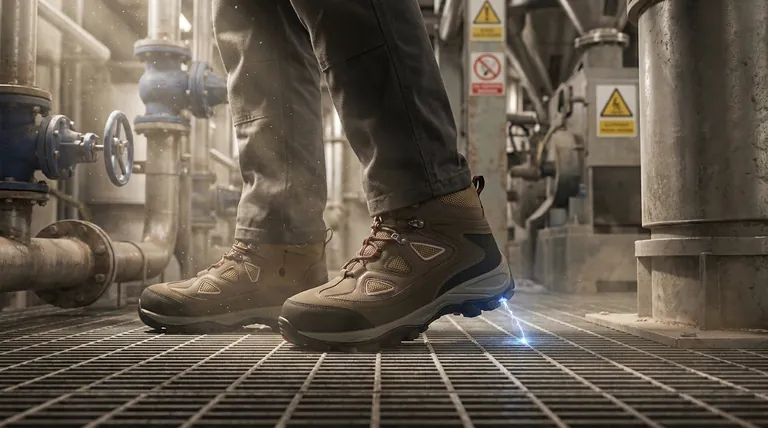 ¿Por qué se recomiendan las botas de protección contra riesgos eléctricos en entornos explosivos? Para prevenir chispas estáticas