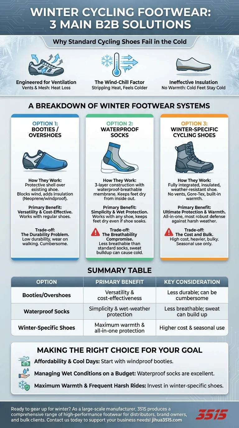 Quelles sont les trois principales options de chaussures pour le cyclisme hivernal ? Restez au chaud et roulez toute la saison. Guide Visuel