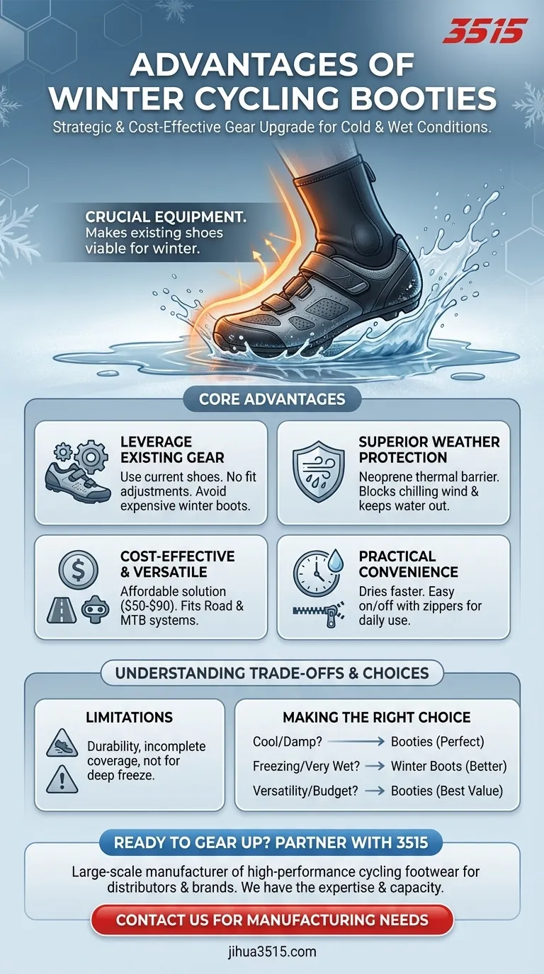 Quels sont les avantages de l'utilisation de couvre-chaussures pour le cyclisme hivernal ? Prolongez votre saison de cyclisme avec un équipement intelligent Guide Visuel