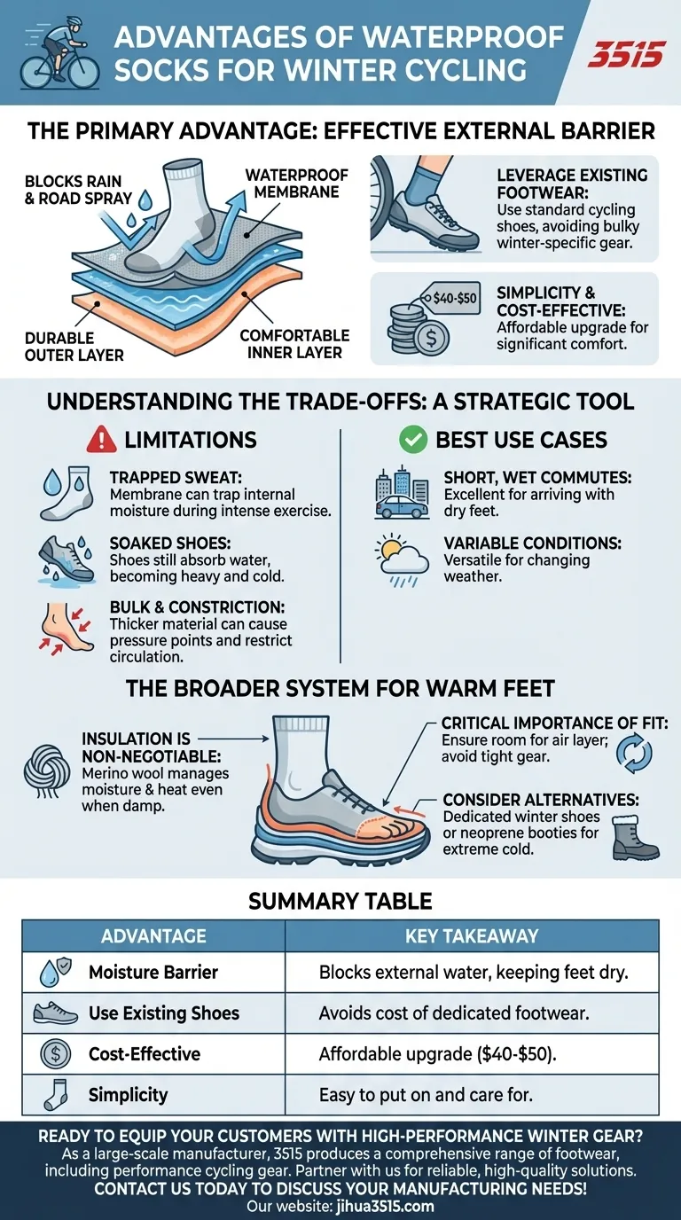 겨울철 사이클링용 방수 양말의 장점은 무엇인가요? 발을 건조하고 따뜻하게 유지하세요 시각적 가이드