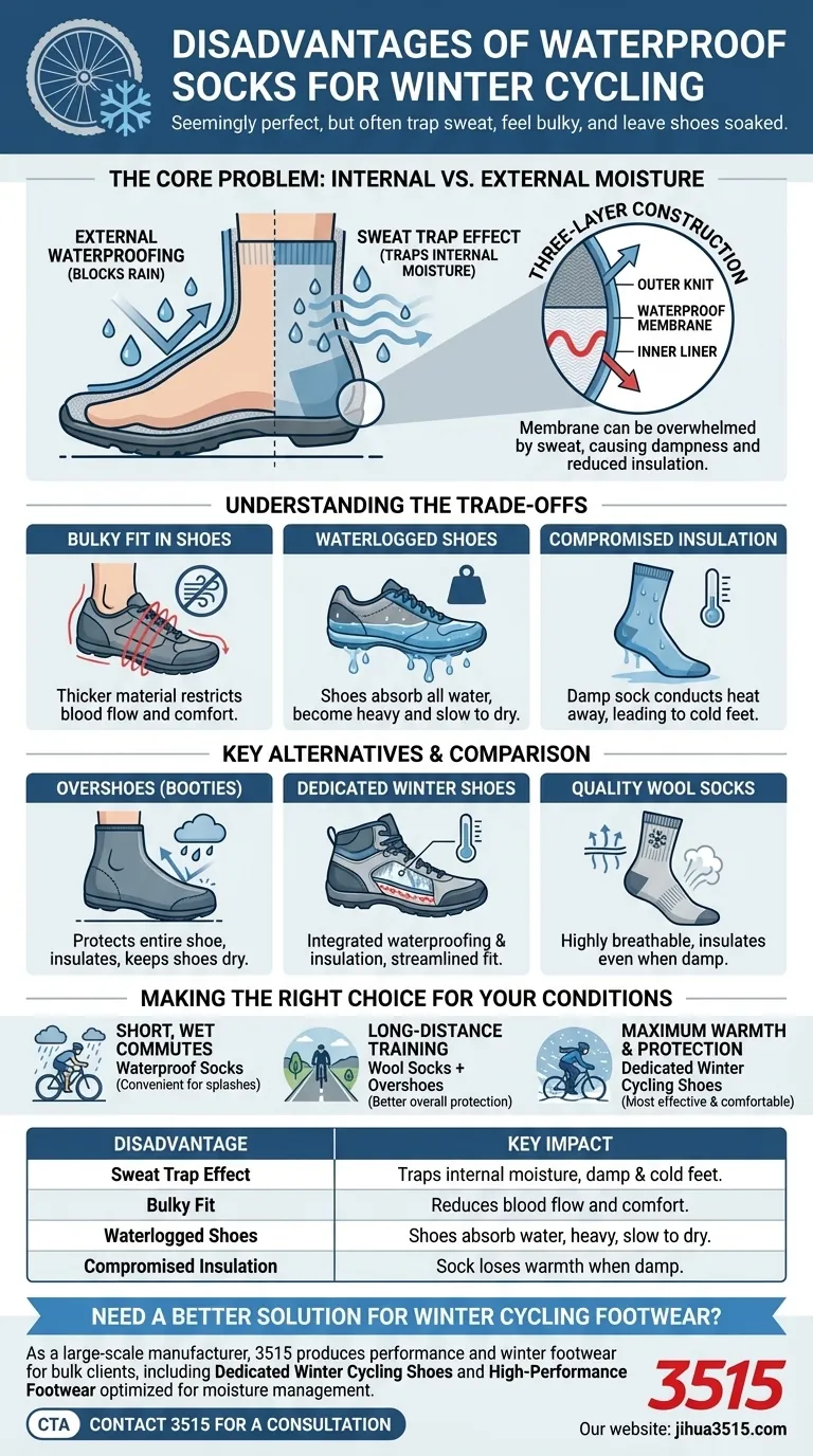 Quels sont les inconvénients des chaussettes imperméables pour le cyclisme hivernal ? Éviter le piège de la transpiration et les chaussures détrempées Guide Visuel