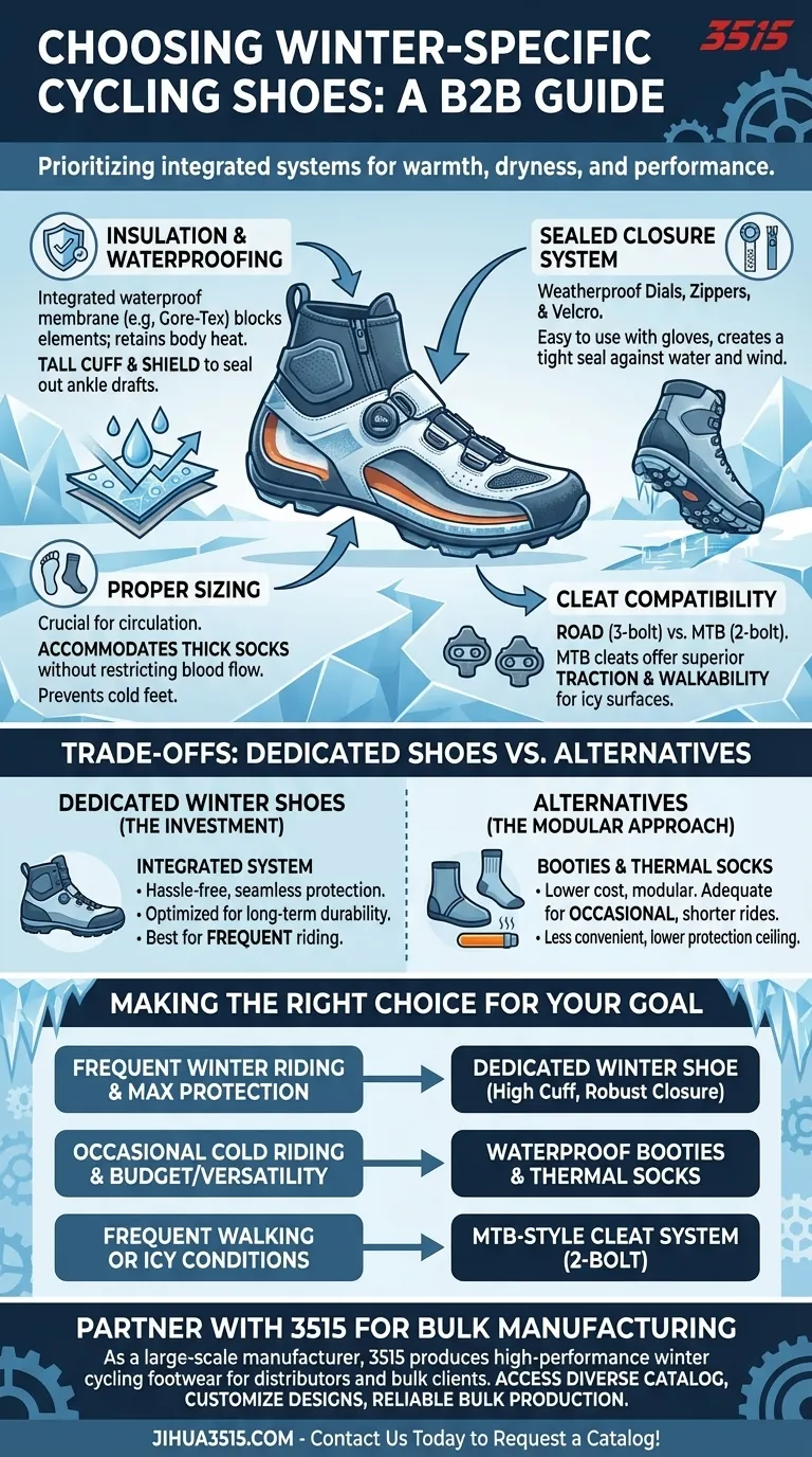 Quali consigli vengono forniti per la scelta delle scarpe da ciclismo specifiche per l'inverno? Una guida per rimanere caldi e asciutti Guida Visiva