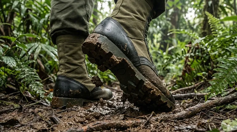 Quelle était la signification de la semelle Panama pour les bottes de jungle ? Une conception autonettoyante pour une traction imbattable en jungle.