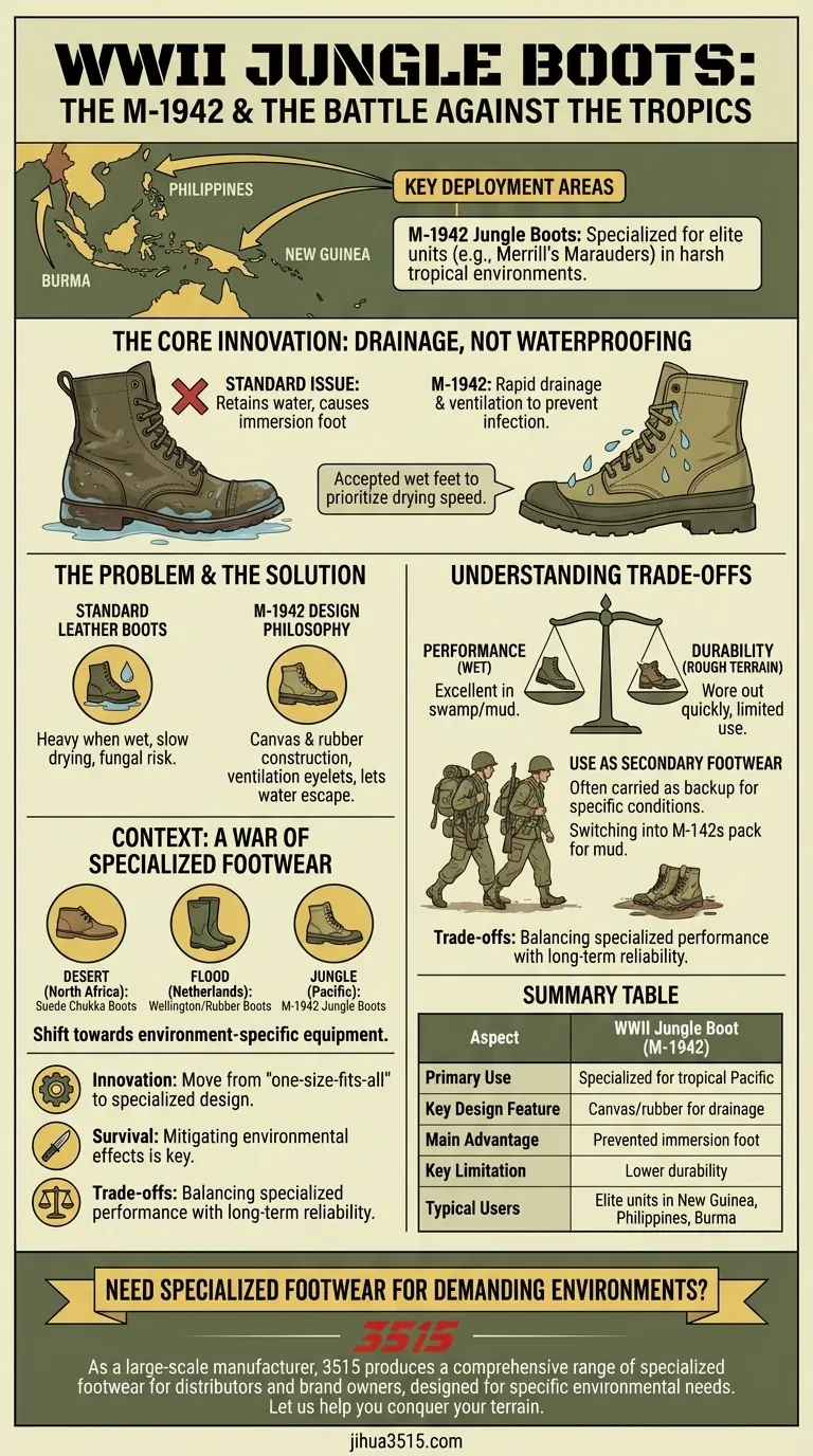 Comment les bottes de jungle étaient-elles utilisées pendant la Seconde Guerre mondiale ? Une leçon sur les chaussures militaires spécialisées Guide Visuel