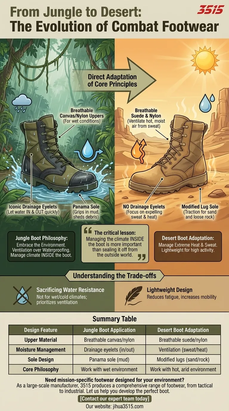 Comment les bottes de jungle ont-elles influencé les chaussures de combat dans le désert ? De la boue de la jungle au sable du désert Guide Visuel