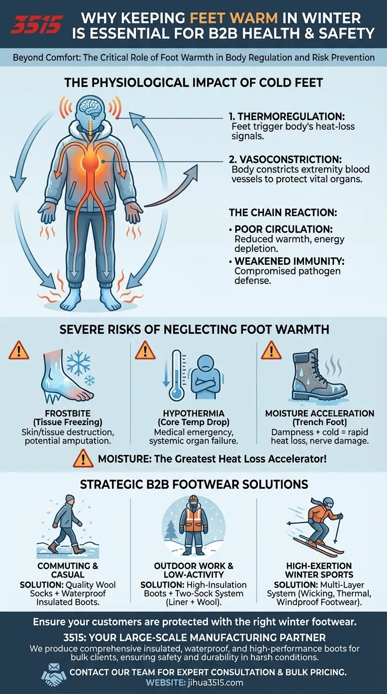 Pourquoi est-il essentiel de garder les pieds au chaud en hiver ? Protégez votre santé et évitez les risques graves. Guide Visuel